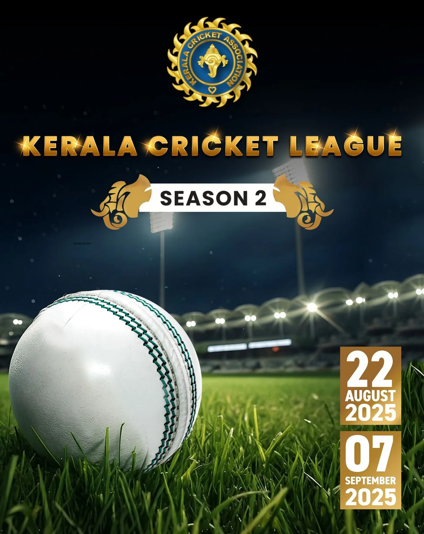 Kerala Cricket League – Season 2: From August 22 to September 7, 2025